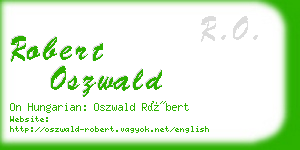 robert oszwald business card
